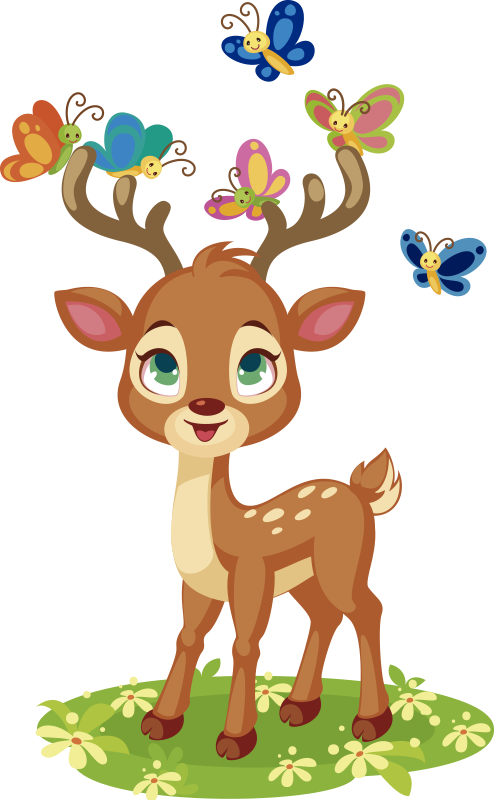 Cute cartoon deer animal mat - TenStickers