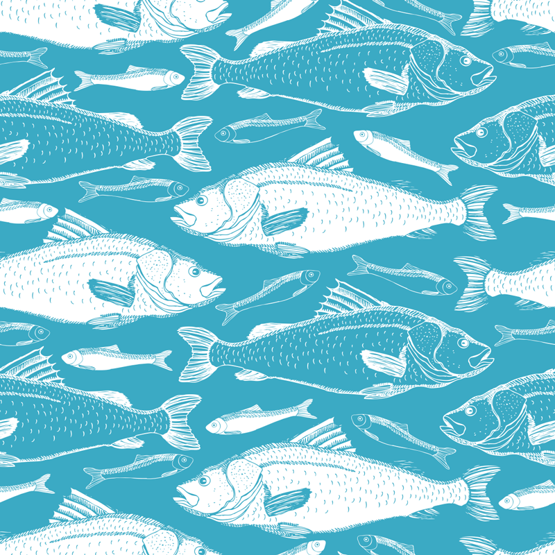 Animal mat with aquatic fish design - TenStickers