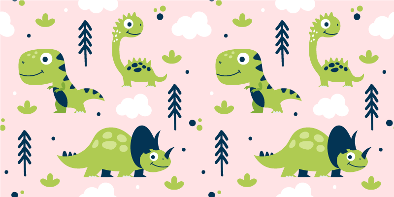 Animal mat playful dinosaur theme - TenStickers