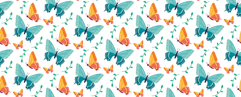Animal mat lively butterfly design - TenStickers