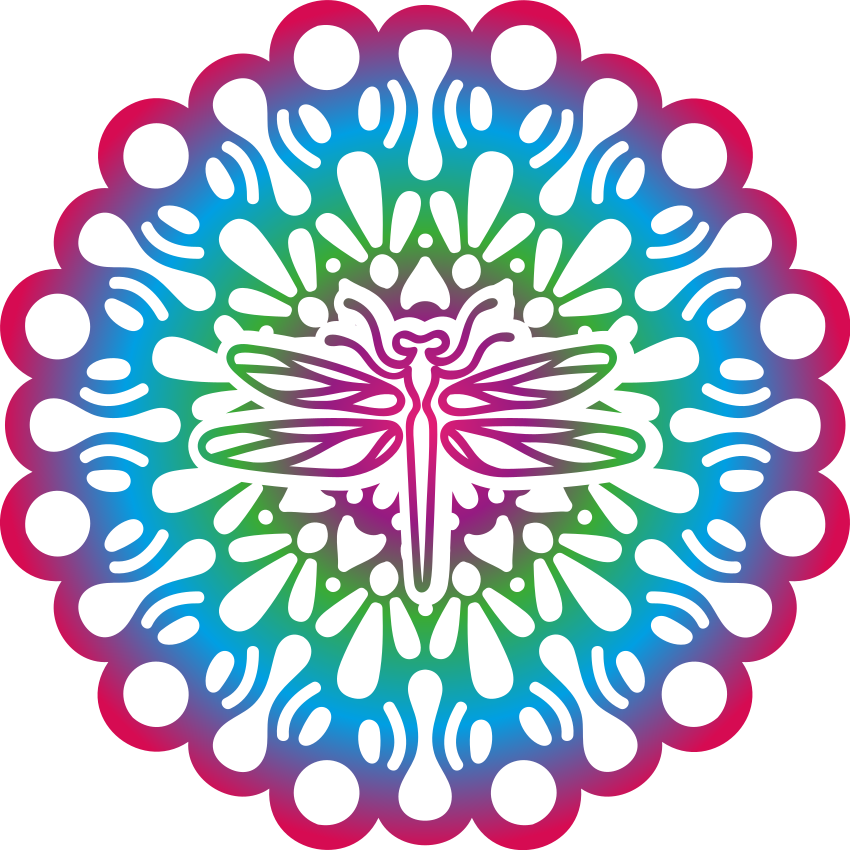 Animal mat colorful dragonfly mandala - TenStickers