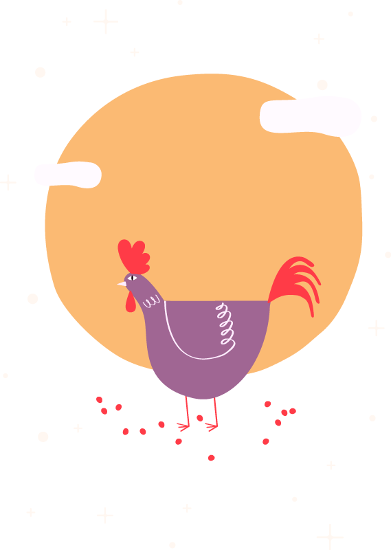 Animal mat charming farm chicken - TenStickers