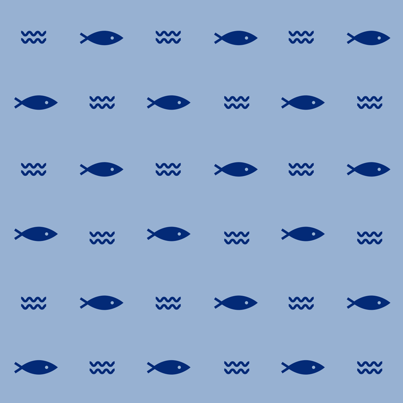 Animal mat with patterned fish design - TenStickers