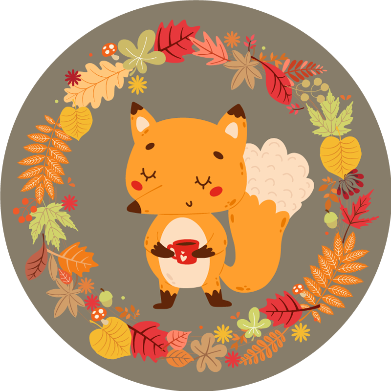 Animal mat charming fox sculpture - TenStickers