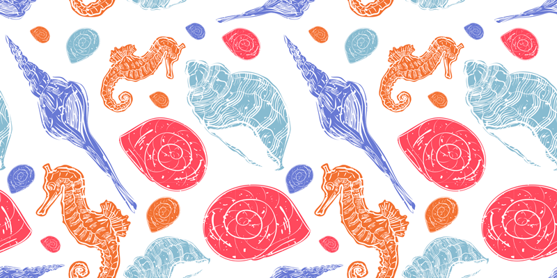 Animal mat colorful sea creatures design - TenStickers