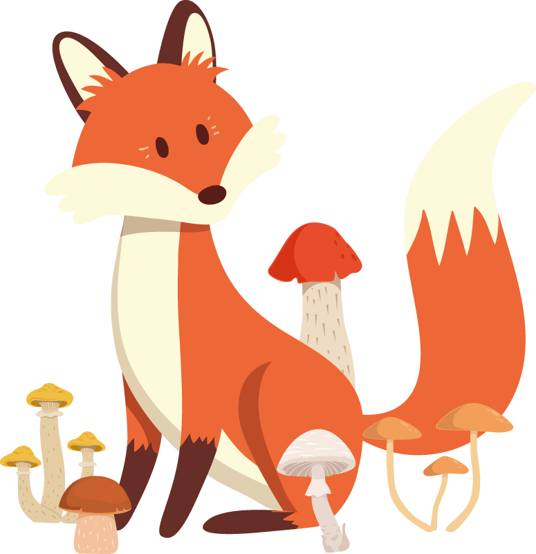 Animal mat with playful fox design - TenStickers