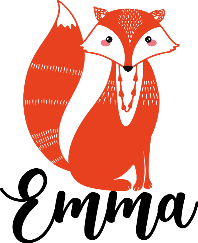 Animal mat cute fox design - TenStickers