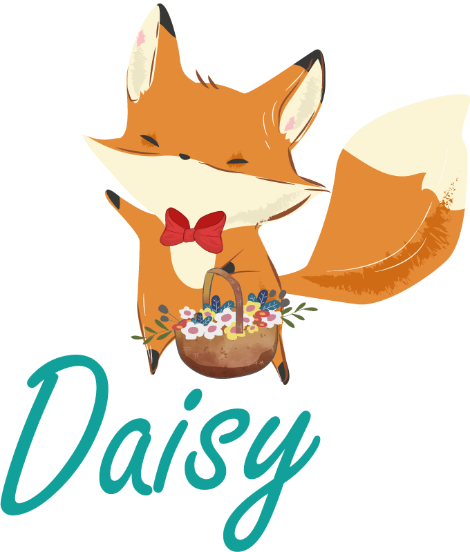 Animal mat playful fox design - TenStickers
