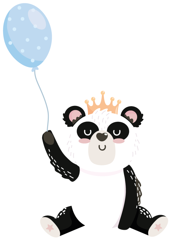 Animal mat adorable panda balloon - TenStickers