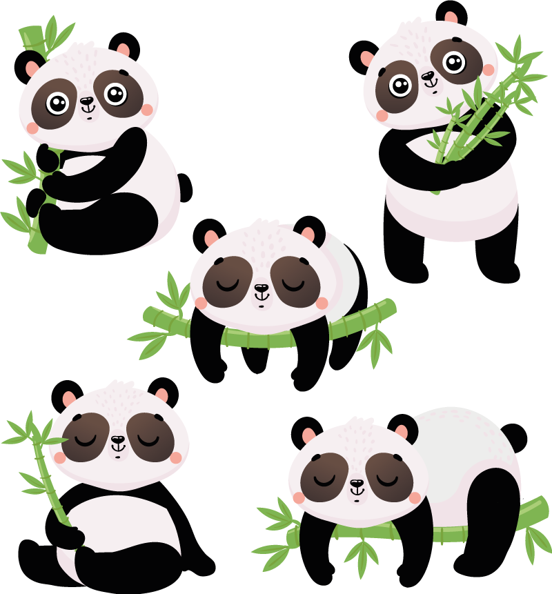 Animal mat with adorable panda designs - TenStickers