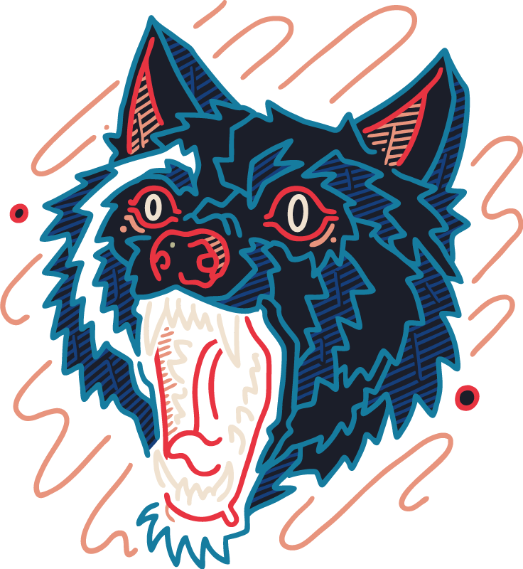 Animal mat howling wolf design - TenStickers