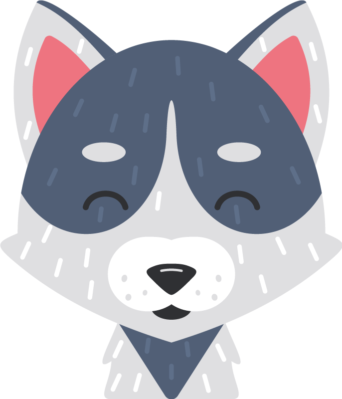 Happy animal face animal mat - TenStickers
