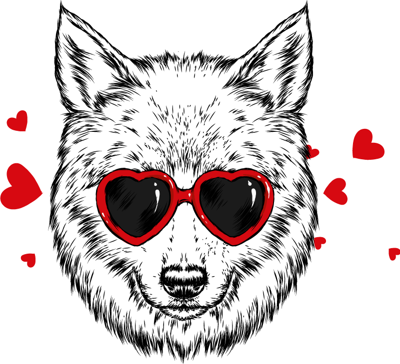 Animal mat playful wolf emblem - TenStickers