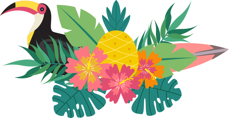 Animal mat tropical bird pattern - TenStickers