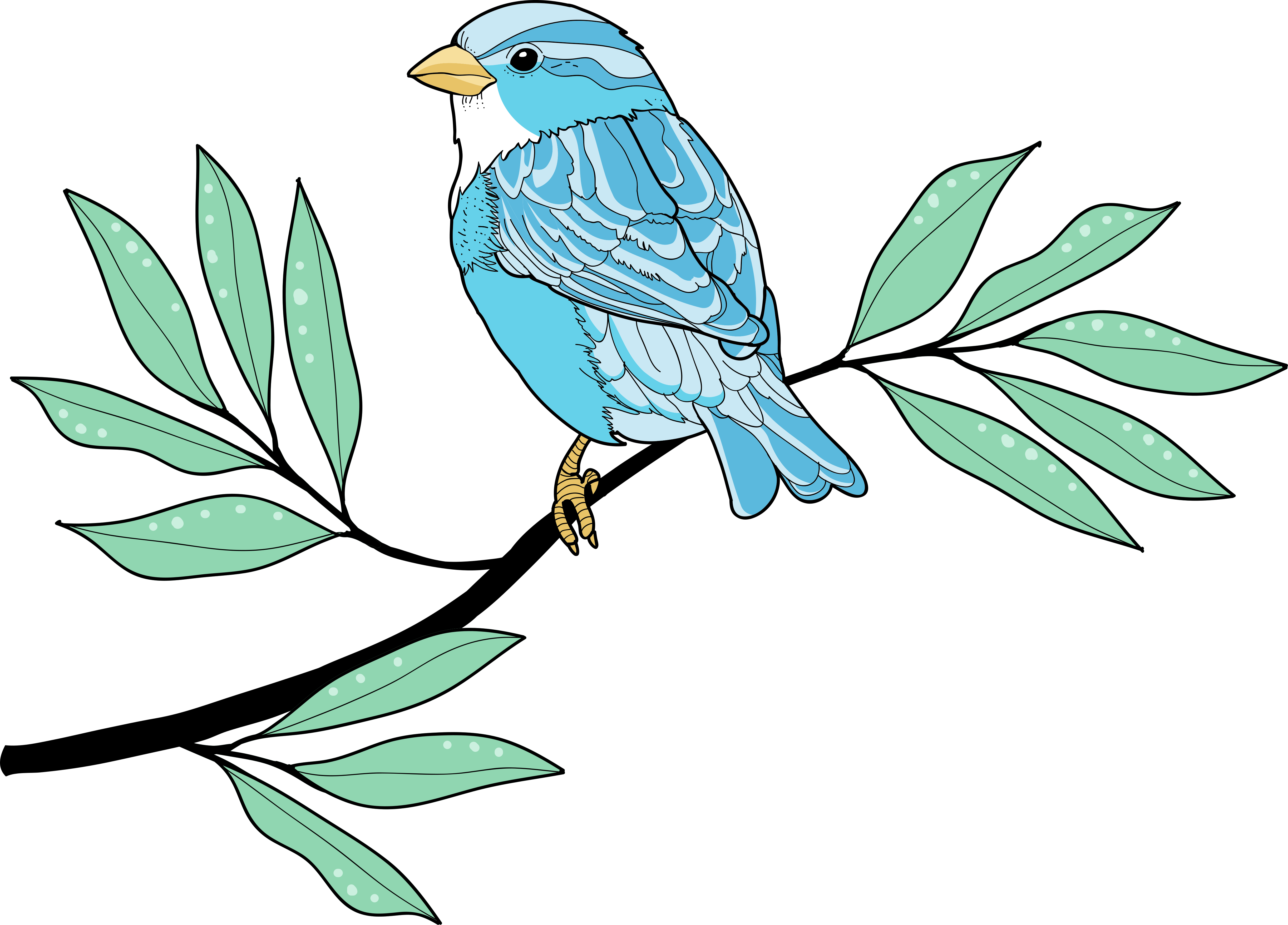 Animal mat for blue feathered bird - TenStickers