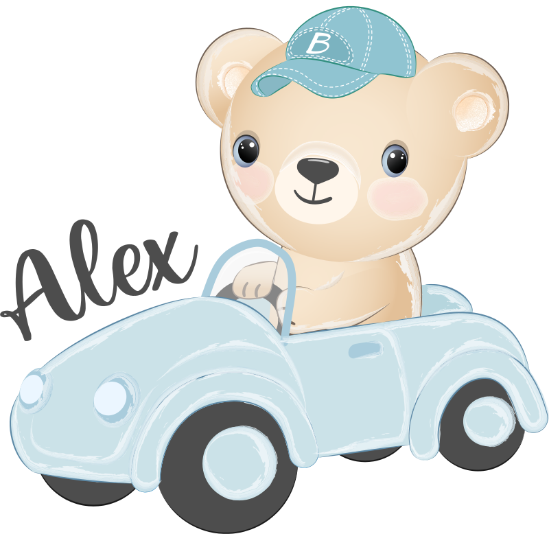 Animal mat cute bear driver - TenStickers