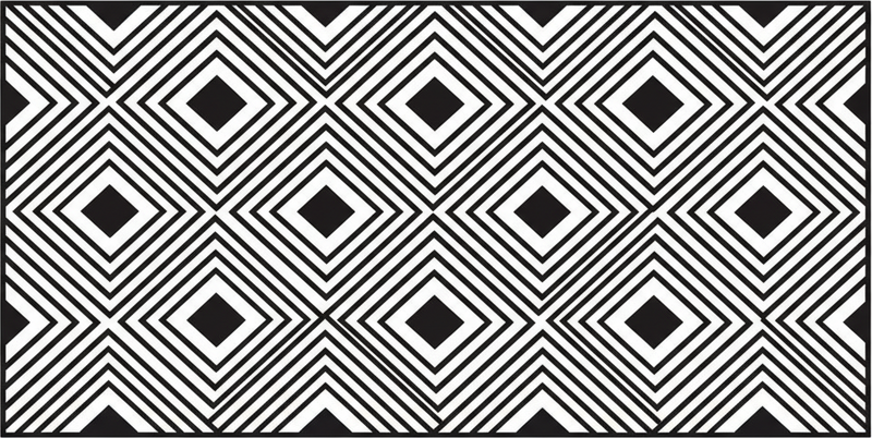 Kitchen vinyl mat in bold diamond lattice design - TenStickers