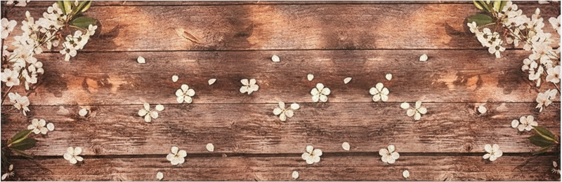 Floral timber kitchen vinyl mat - TenStickers