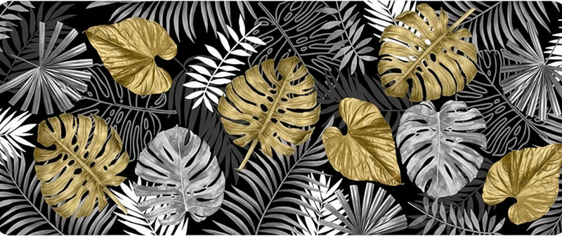 Kitchen vinyl mat luxurious gilded jungle design - TenStickers