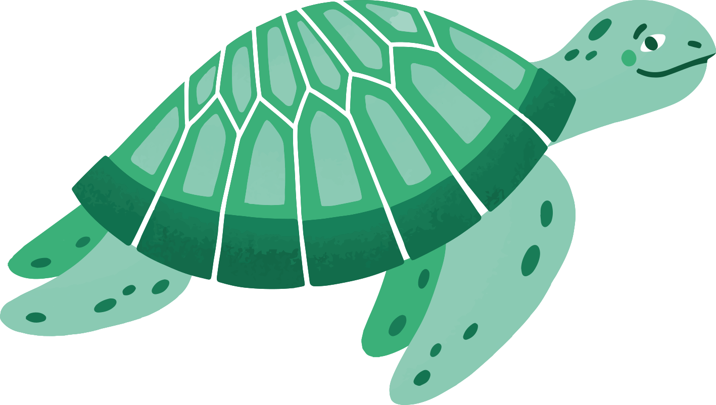 Animal mat playful turtle design - TenStickers