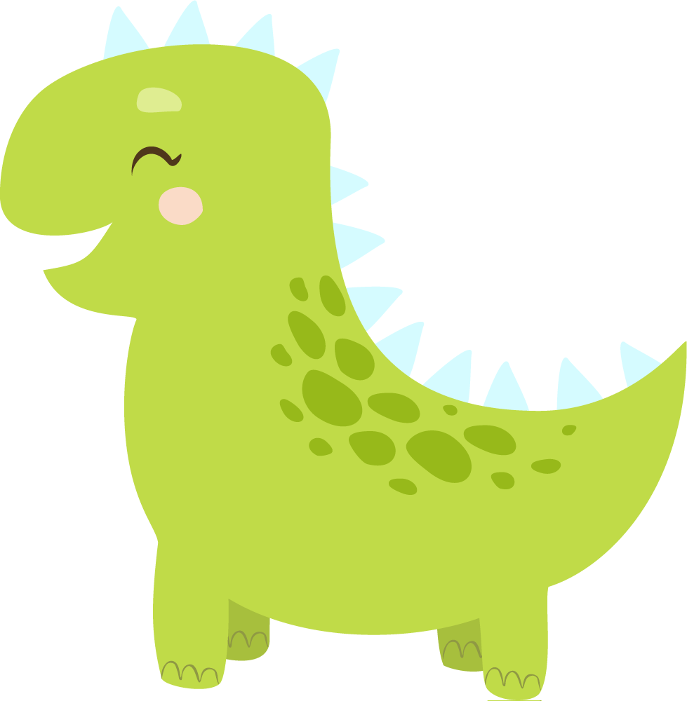 Happy dinosaur character animal mat - TenStickers
