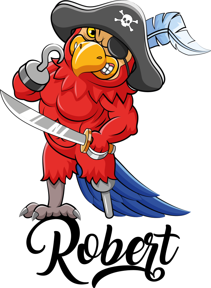 Animal mat buccaneer parrot figure - TenStickers