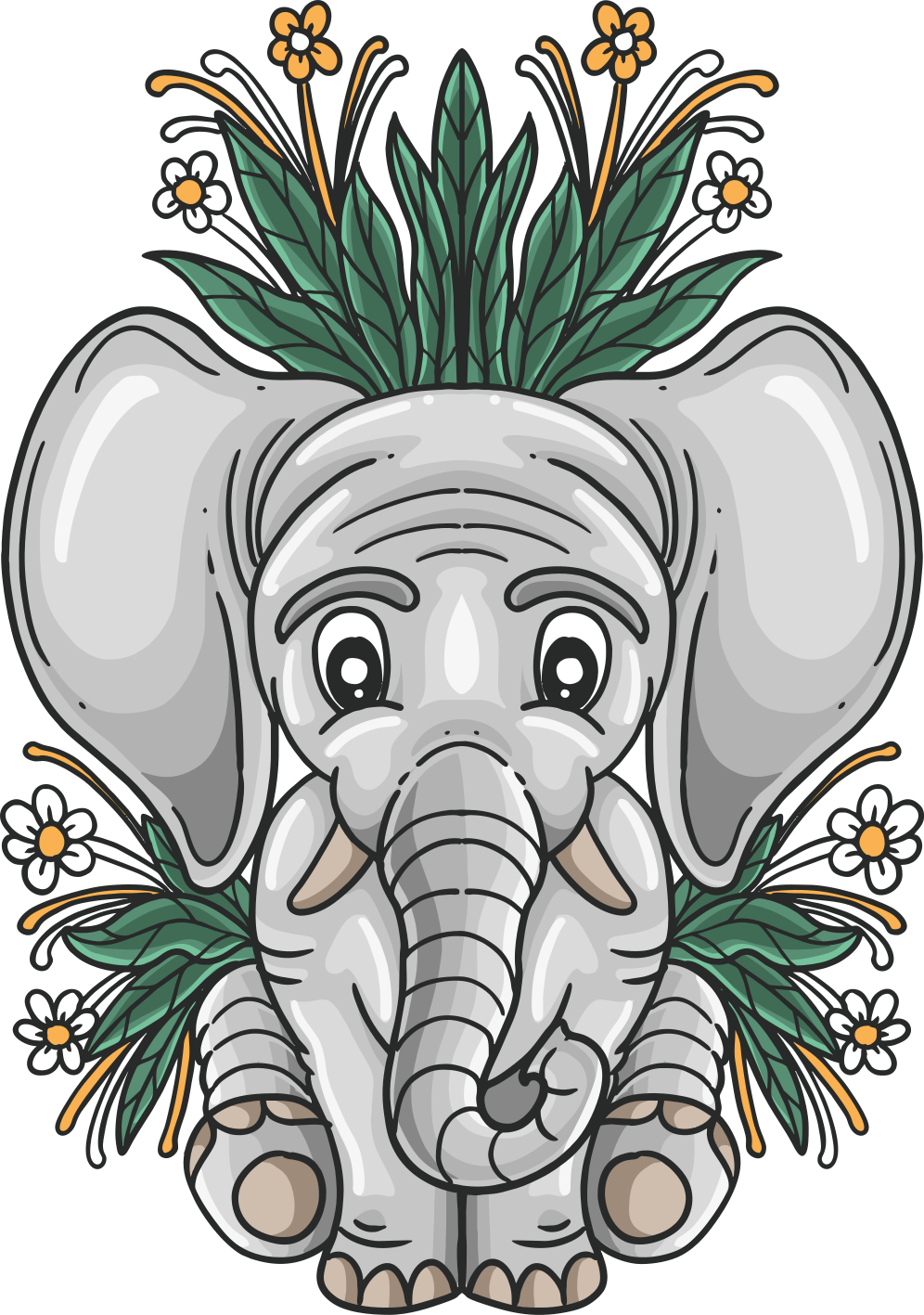 Animal mat with adorable elephant design - TenStickers