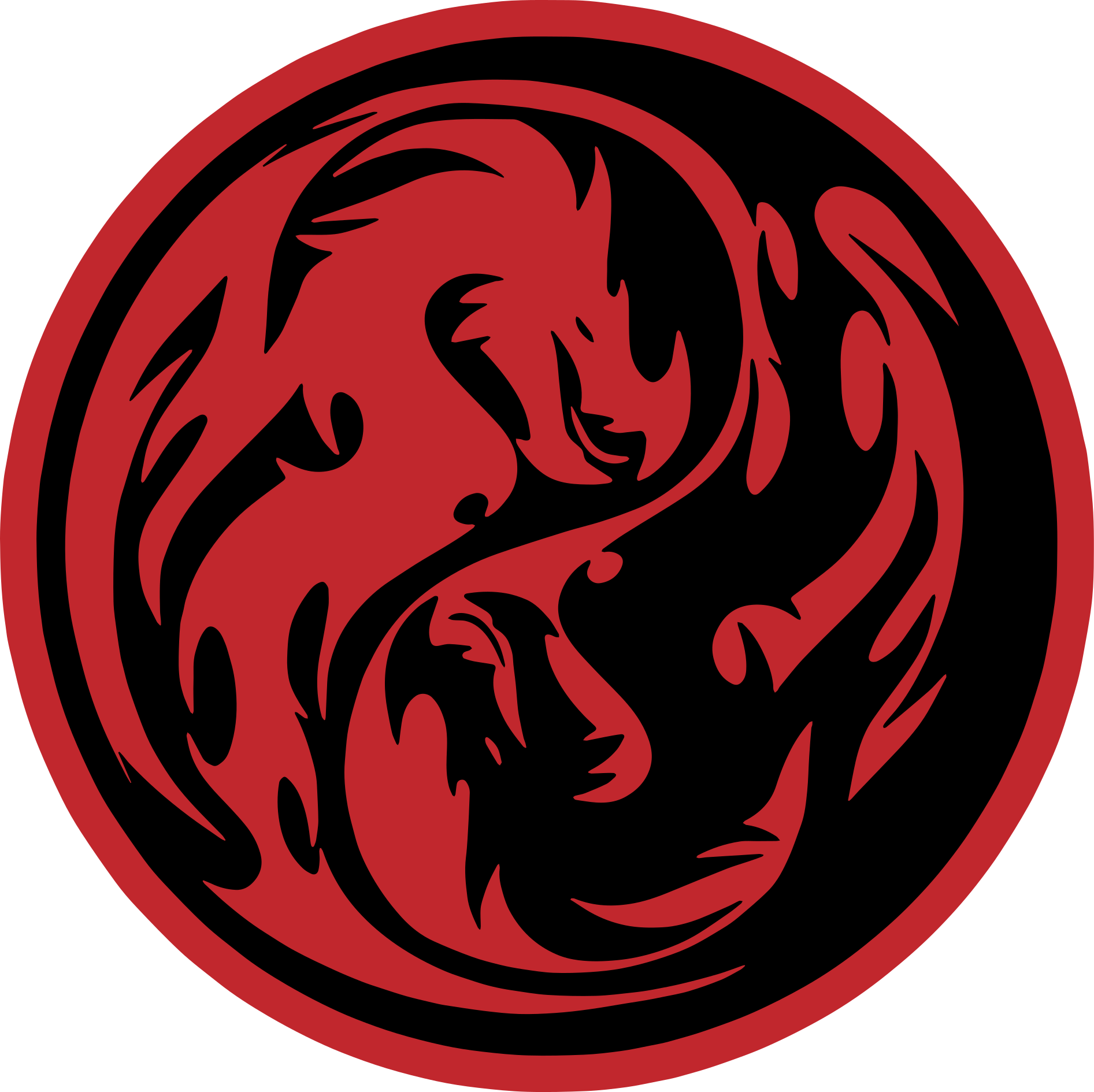 Animal mat yin yang dragons - TenStickers