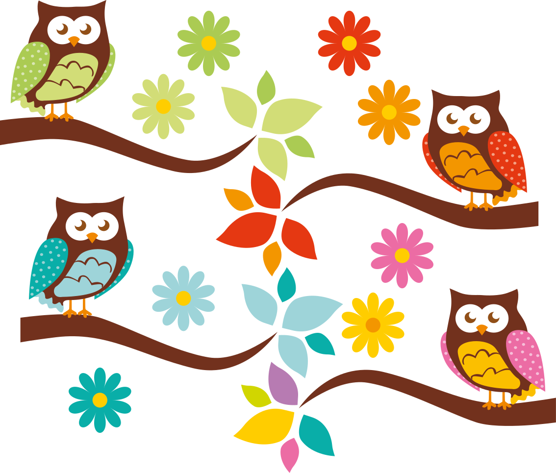 Animal mat colorful owl design - TenStickers