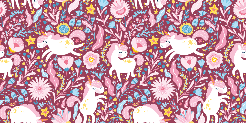 Animal mat playful unicorns design - TenStickers