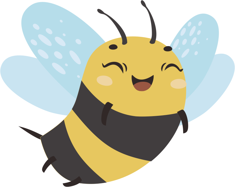 Animal mat cheerful flying bee - TenStickers
