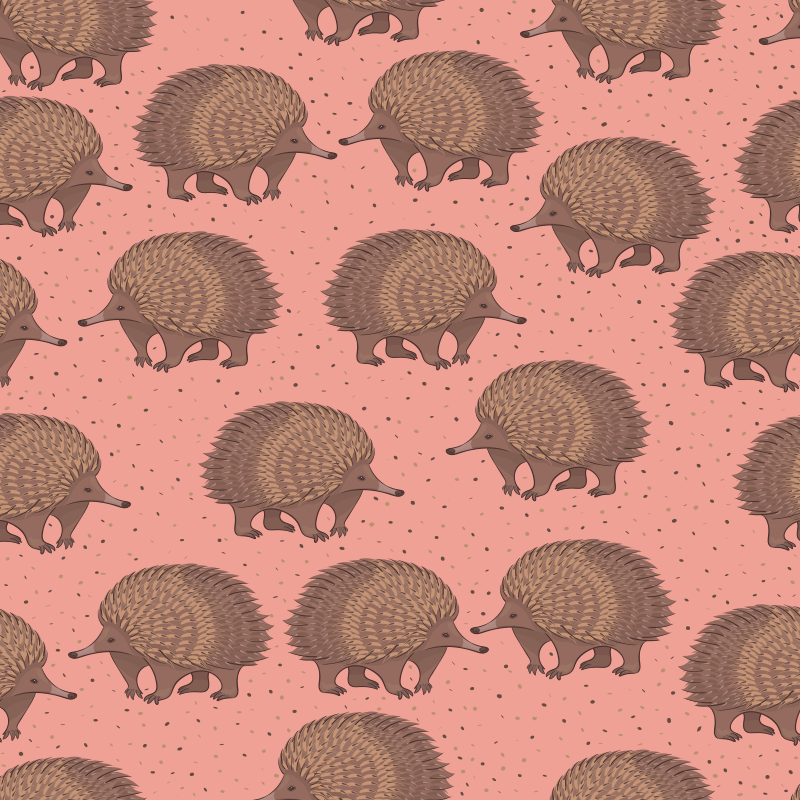 Animal mat hedgehog pattern background - TenStickers