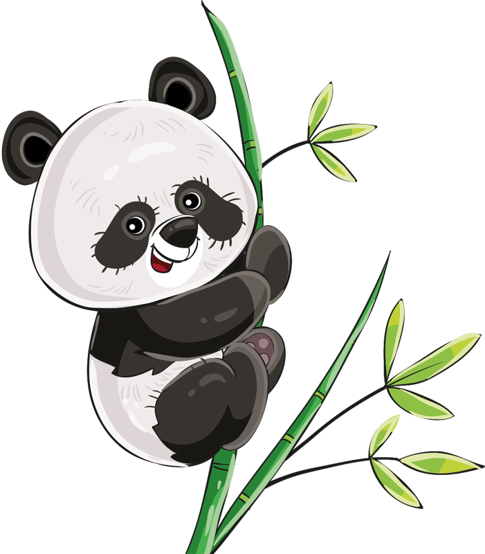 Animal mat panda climbing bamboo - TenStickers