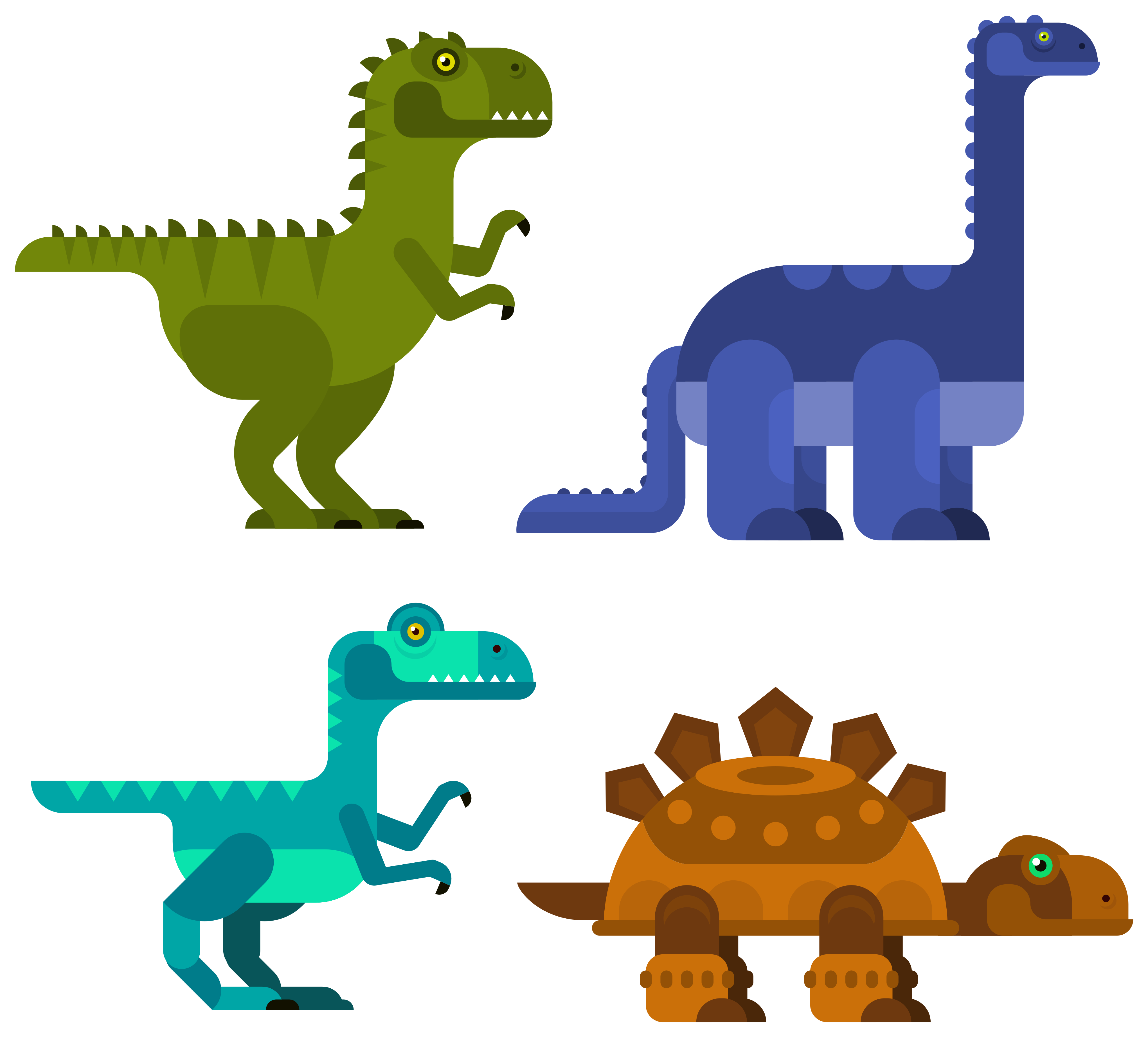Animal mat with colorful moving dinosaurs - TenStickers