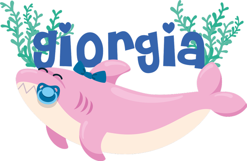 Happy shark design animal mat - TenStickers