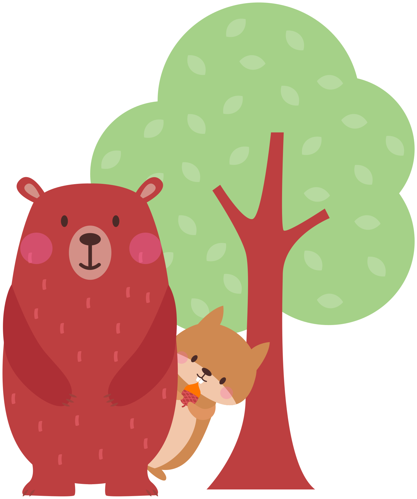 Animal mat playful bear friend - TenStickers