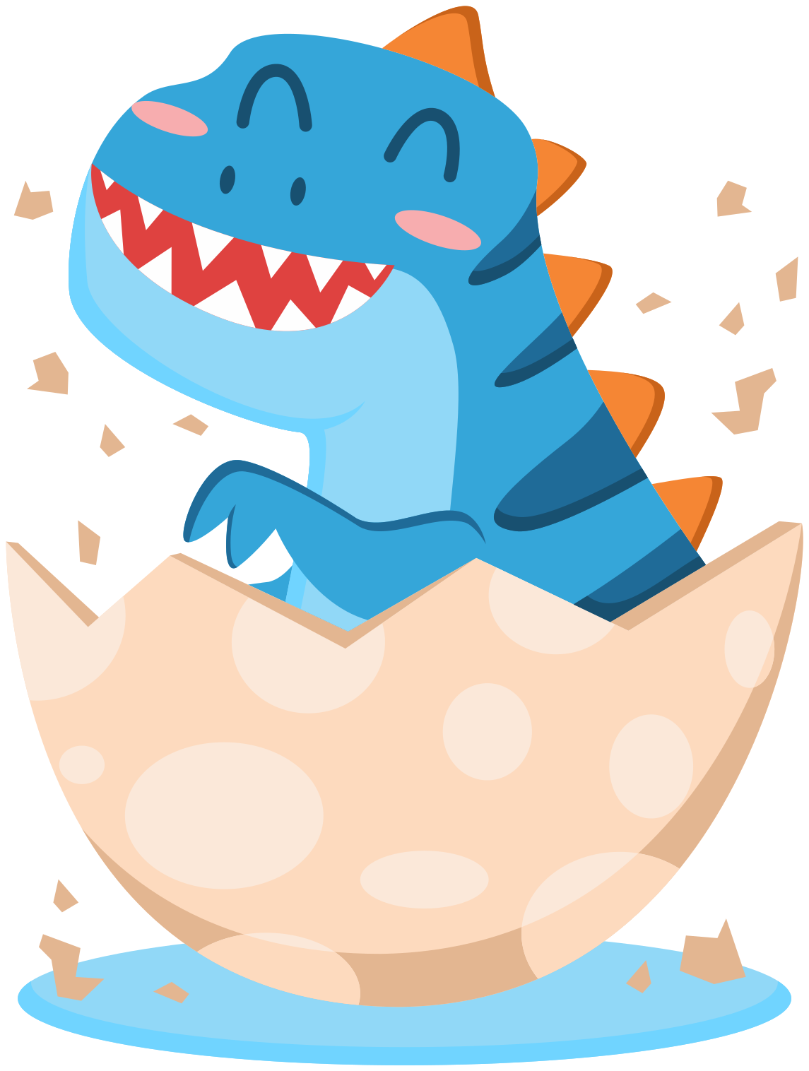 Animal mat happy hatchling dinosaur - TenStickers