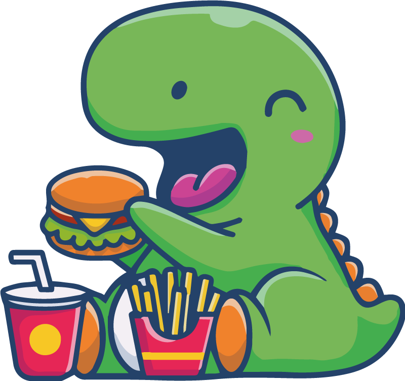 Happy green dinosaur animal mat - TenStickers