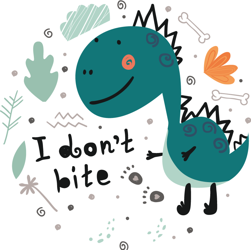 Friendly cartoon dinosaur animal mat - TenStickers