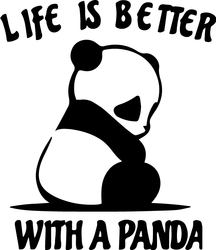 Panda illustration quote animal mat - TenStickers