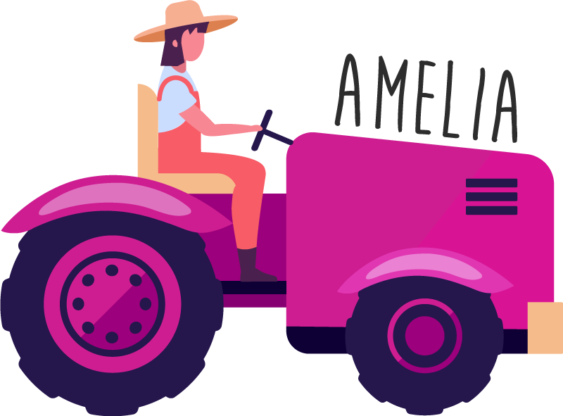 Animal mat personalized tractor journey - TenStickers