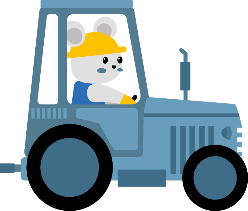 Cute bear farmer animal mat - TenStickers