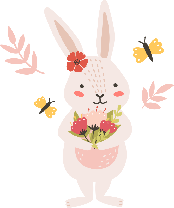Animal mat with cute rabbit design - TenStickers