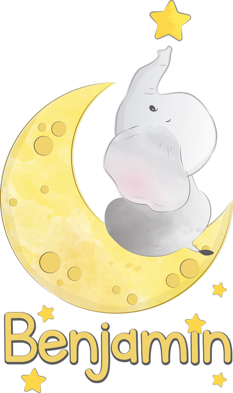 Animal mat with moon and stars personalized - TenStickers