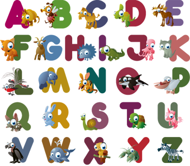 Animal mat featuring the animal alphabet - TenStickers