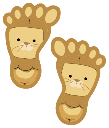 Cute animal footprints animal mat - TenStickers