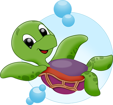 Baby turtle playing animal mat - TenStickers