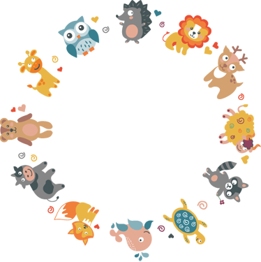 Animal mat baby animals in a circle - TenStickers