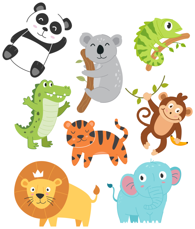 Animal mat with hand-drawn autumn animals - TenStickers