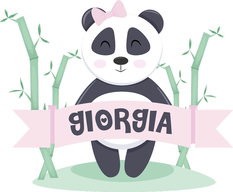 Baby panda girl mat animal mat - TenStickers